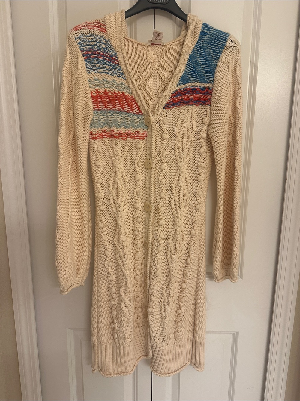 Sundance Cable-Knit Hooded Cardigan sz Petite Small